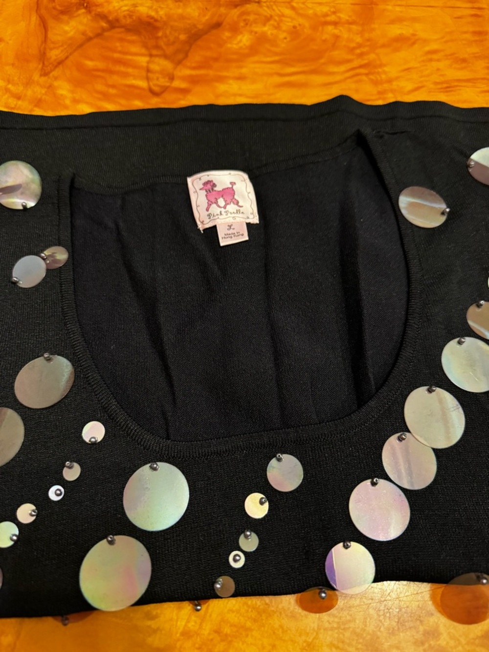 Black Sequin Disc Cardigan with Matching Tank - Picture 5 of 12